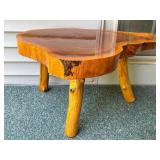 Live Edge Solid Wood Side Table, 29"Lx22.5"x16.5