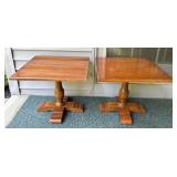 Wooden Pedestal Table Set, Each 20"x20"x16.5"