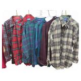 (6) Pendleton Wool Plaid Flannel Shirts