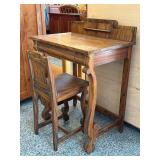 Wooden Desk and Chair Set, 26" x 18" x 35"