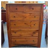 Handcrafted Wooden Chest of Drawers, 41"x 22"x 5
