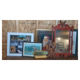 Art Lot with Framed Mirror 18.5" x 31.5"
