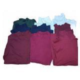 9 Turtleneck Shirts Assorted Colors