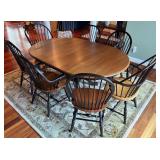 Amish Pride Windsor Dining Table Set, w/ 8 Chairs