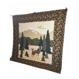 108"x108" Patchwork Woodland Scene Quilt