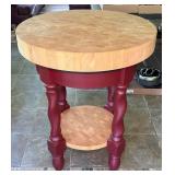 Swiveling Top Butcher Block Table, 29.5" Dia, 35"