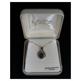 18kt Gold Over Silver Pendant with Amethyst