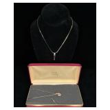 (2) Gold Tone Necklaces, One with 14KT Chain