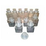 Glass Storage Jars, Two Sizes, Set of 12