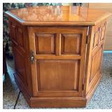 Wood Hexagonal Cabinet, 25.5x25.5x22.5"