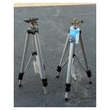 2 Melnor 9610 Brass Impact Sprinklers on Tripods
