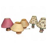 Five Table Lamps with Shades