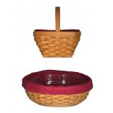 (2) Longaberger Baskets with Liners and Inserts