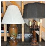 Table Lamps with Wood Bases 30"T