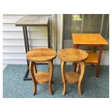 (4) Wood & Metal Side Tables