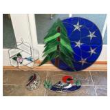 (4) Stained Glass Suncatchers, Max 16.5" Dia