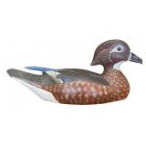 L & V Bissonnette Carved Wood Duck Decoy, 14"L