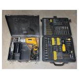DeWalt Drill and Stanley Drill Bit Set with Cases