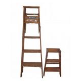 5 ft. & 2 ft Wooden Step Ladder Pair