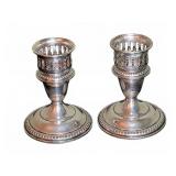 Pair Empire Sterling Weighted Candle Holders