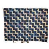 Patchwork Quilt, 98"x72", Blue and Multi-Color