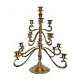 Large Multi-Arm Brass Candelabrum, 19"T