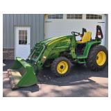 John Deere 3720 Tractor, 300CX Loader, Attachments