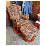 Wooden Glider Chair w/ Matching Ottoman 25x33x39
