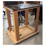 Rolling Wood Work Table with 24"x32" Top