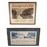 (2) Framed Adirondack Art Exhibition Prints