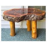 Live Edge Wood Slab Coffee Table, 24"x15"x16.5"