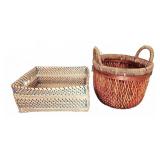 (2) Decorative Woven Baskets, 12"T