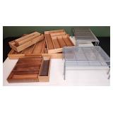 Bamboo Drawer Organizers and Metal Riser Set