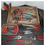 Pliers, Clamps, Allen Wrenches, Tin Snips.