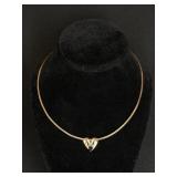 18kt Gold Over Sterling Necklace with Sapphire