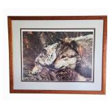 Framed Wolf Print by Carl Brenders, 37.5"x30"