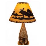 Table Lamp, Moose Shade & Snowshoe Base, 26"T