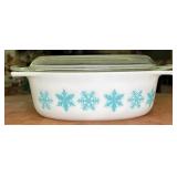 Pyrex Turquoise Snowflake Lid Dish