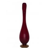 19.5" Tall Red Art Glass Vase
