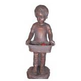 27.5" Tall Boy with Basket Resin Statue