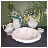 Ceramic and Porcelain Ironstone Pitchers and Bowls