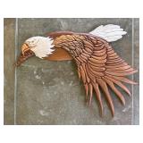 Handmade Wood Eagle Wall Sculpture, 14"x11"