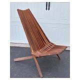 Adirondack Slatted Wood Folding Lounge Chair