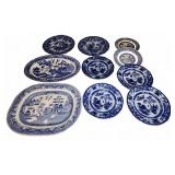 Blue and White Transferware Plate Assortment