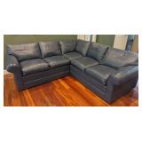 Ethan Allen Sectional Sofa, Leather, 90"x92"x32"