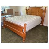 Oak Bed Frame with Mattress Set