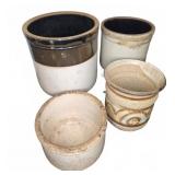 Four Stoneware Crocks