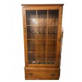 Wood and Glass Gun Cabinet 31"x10"x65"