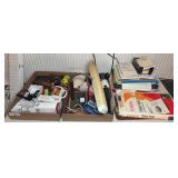 Desk Supplies Assortment with Books and Lamp