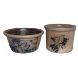 (2) Decorative Stoneware Crocks
